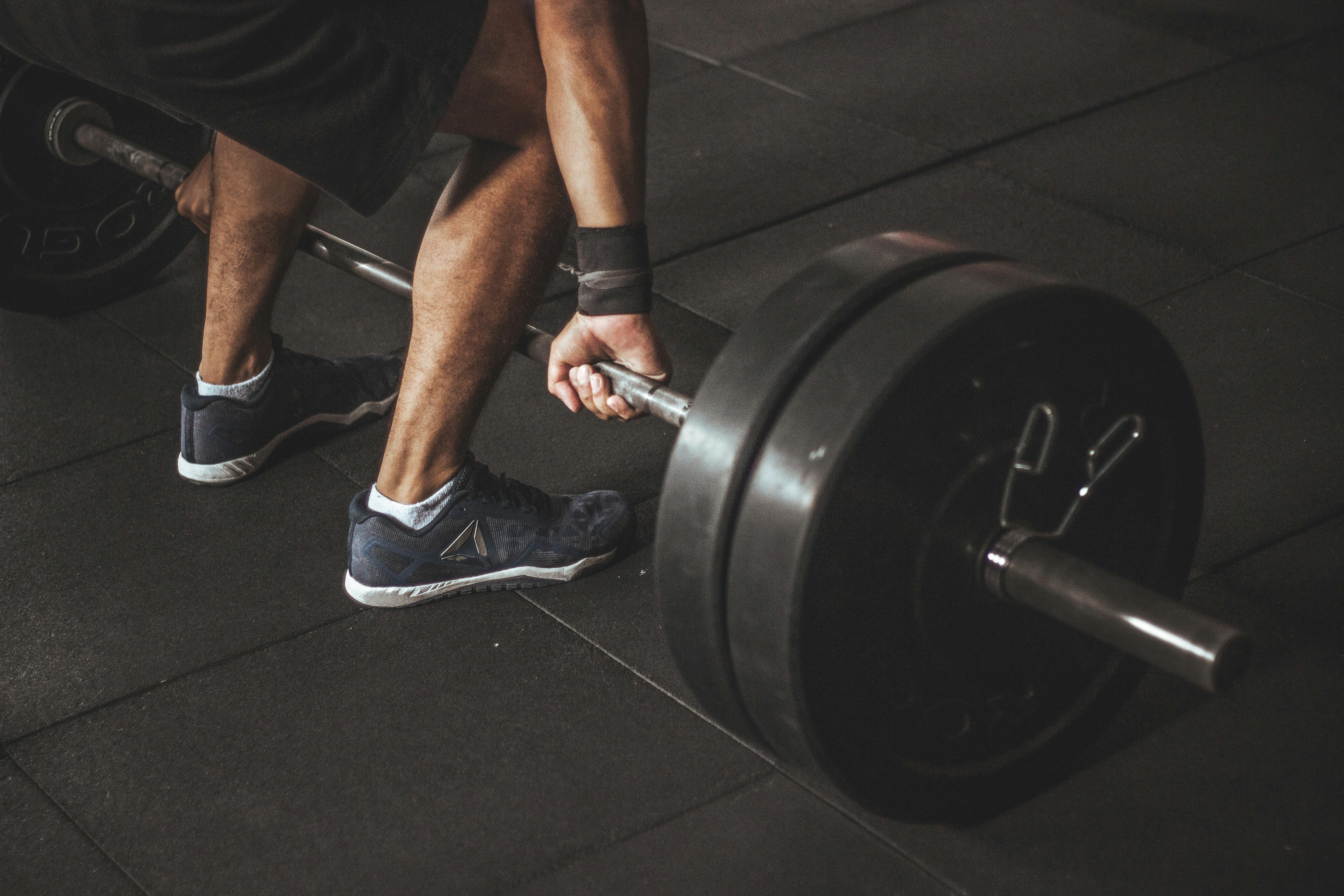 gym weights on the floor